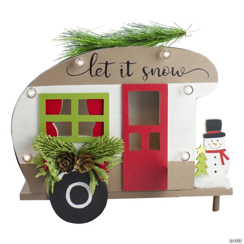 Northlight - 12" Red and Green RV "Let It Snow" Christmas Tabletop Decoration