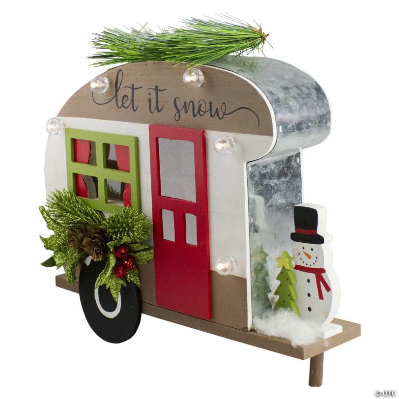 Northlight - 12" Red and Green RV "Let It Snow" Christmas Tabletop Decoration