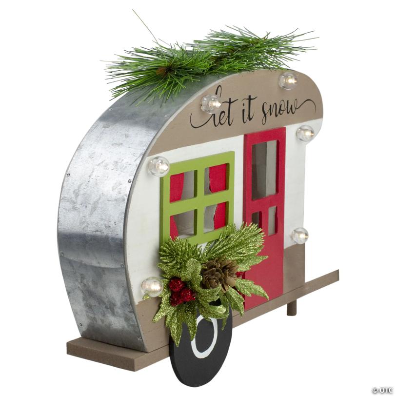 Northlight - 12" Red and Green RV "Let It Snow" Christmas Tabletop Decoration