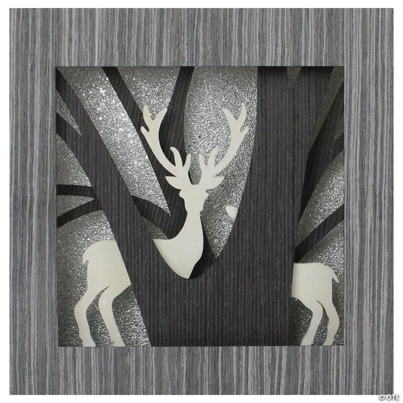 Northlight - 12" Woodland Deer Silhouette Box Christmas Decoration
