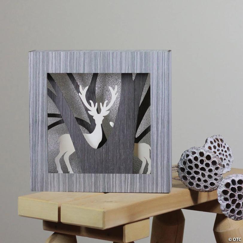 Northlight - 12" Woodland Deer Silhouette Box Christmas Decoration