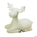 Northlight - 14" Creamy White and Silver Sitting Christmas Moose Table Top Figure