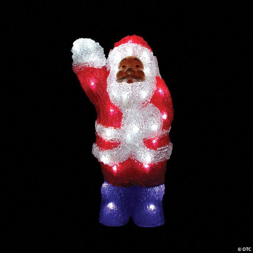 Northlight - 14" Lighted Commercial Grade Acrylic Waving Santa Claus Christmas Outdoor Decoration