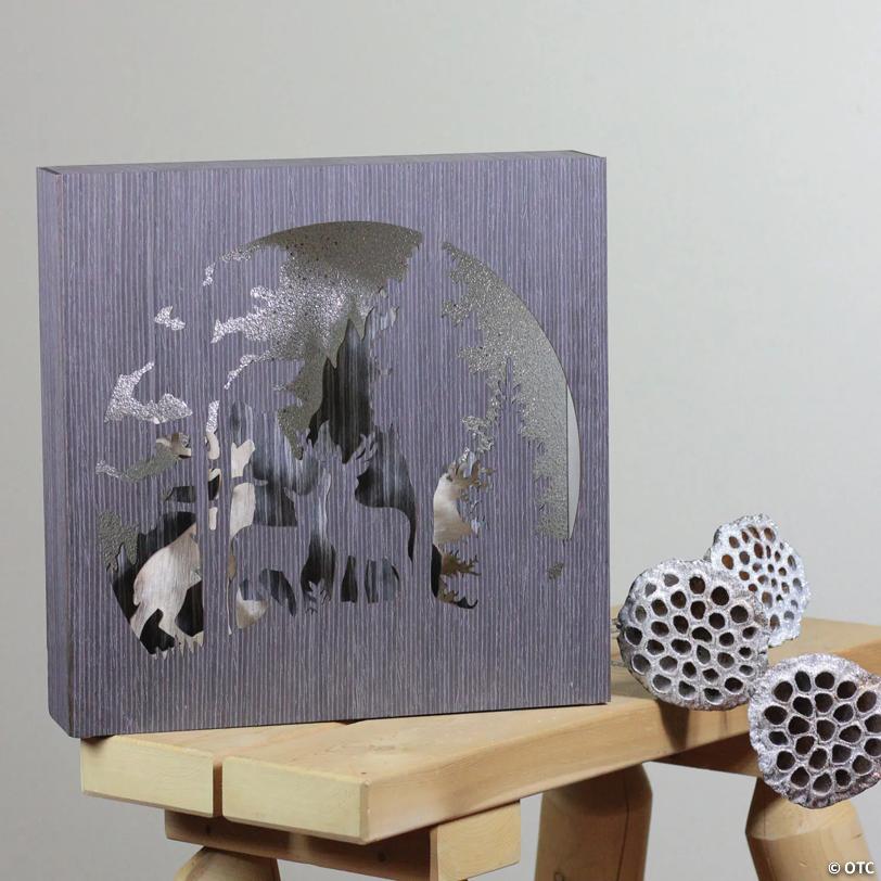Northlight - 14" Winter Woodland Deer Christmas Shadow Box Decoration