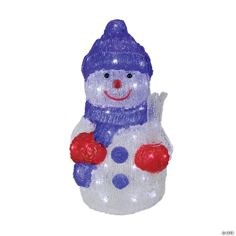 Northlight - 15" Lighted Commercial Grade Acrylic Snowman Christmas Display Decoration