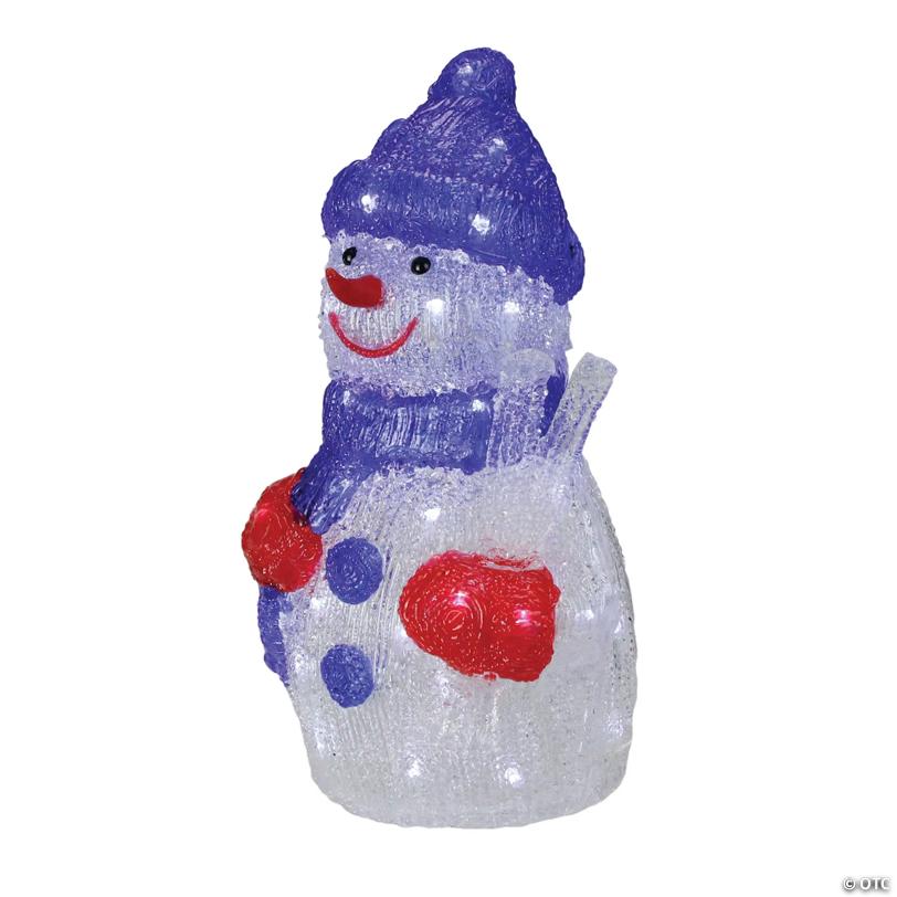 Northlight - 15" Lighted Commercial Grade Acrylic Snowman Christmas Display Decoration