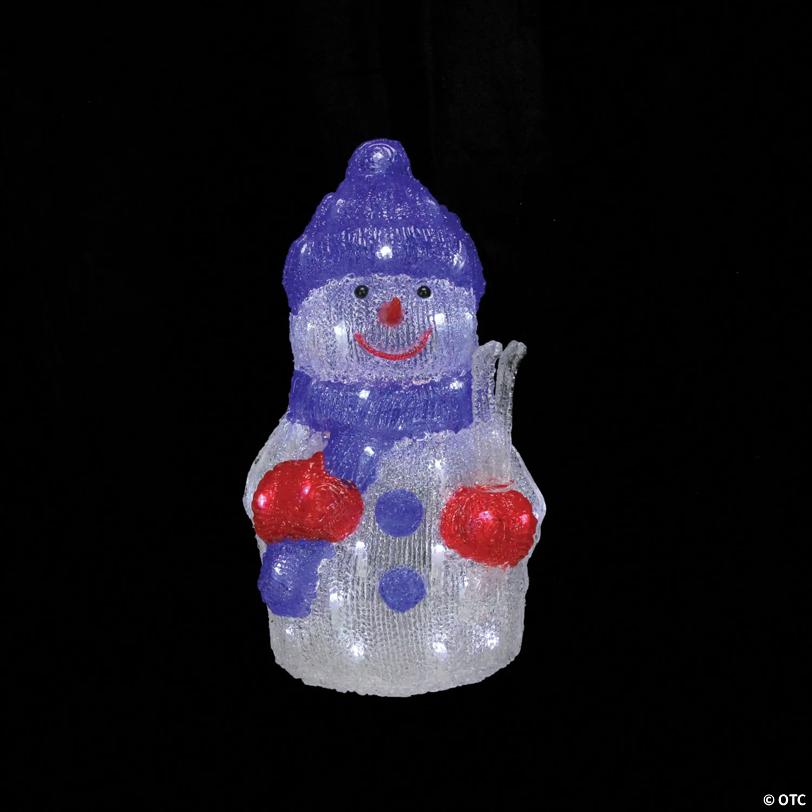 Northlight - 15" Lighted Commercial Grade Acrylic Snowman Christmas Display Decoration