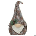 Northlight - 16" Brown and White Faux Tree Bark Gnome Christmas Figure