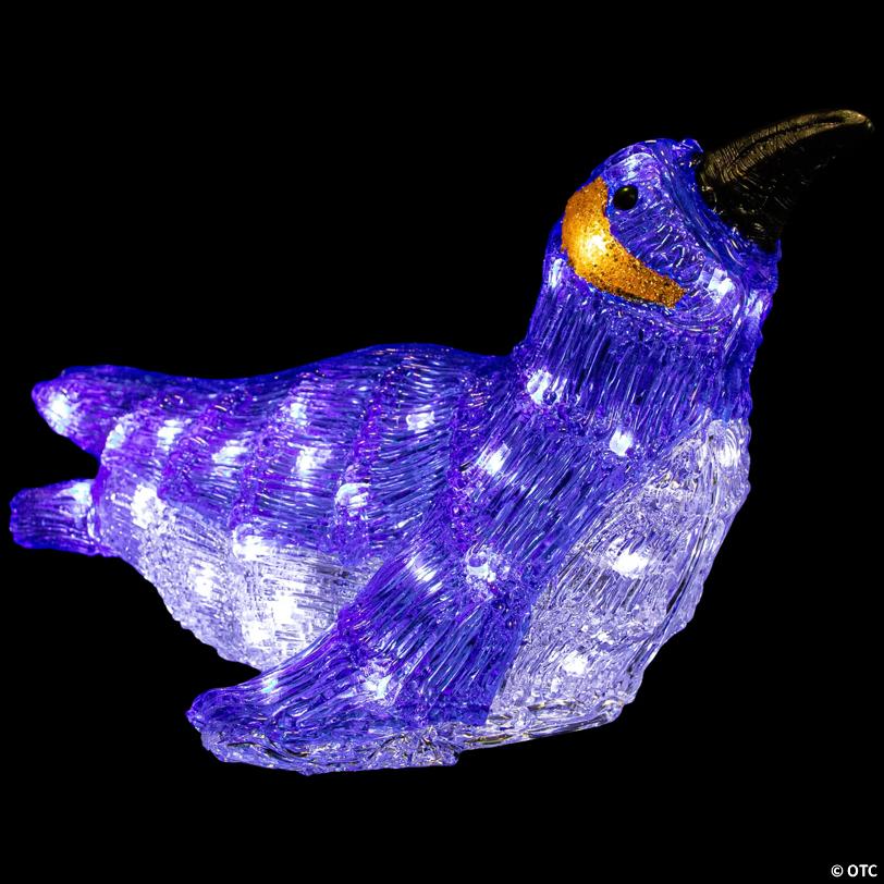 Northlight - 16" Lighted Commercial Grade Acrylic Swimming Penguin Christmas Display Decoration