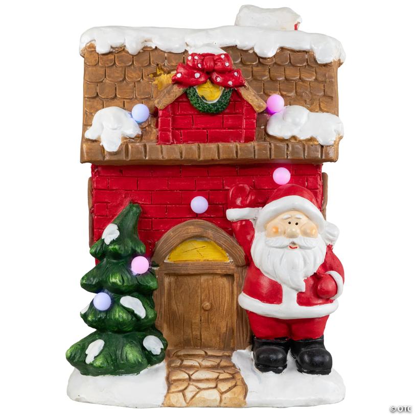 Northlight - 16" Red LED Lighted House with Santa Musical Christmas Tabletop Figurine