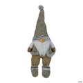 Northlight - 17" Gray and Beige Sitting Christmas Gnome Decoration
