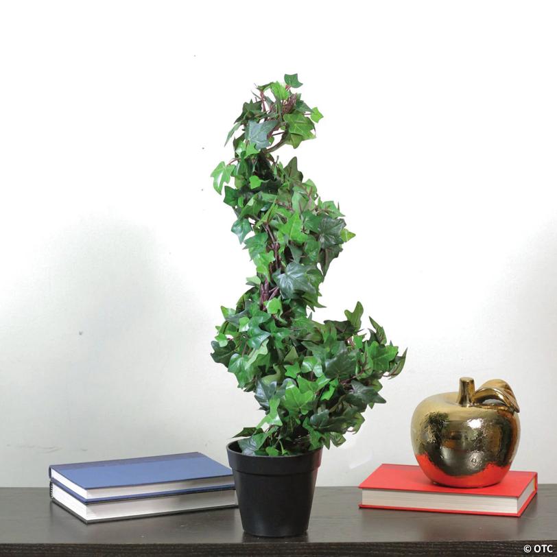 Northlight - 1.8' Green and Black Potted Ivy Spiral Topiary Artificial Christmas Tree - Unlit