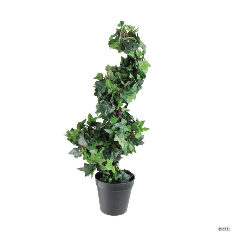 Northlight - 1.8' Green and Black Potted Ivy Spiral Topiary Artificial Christmas Tree - Unlit