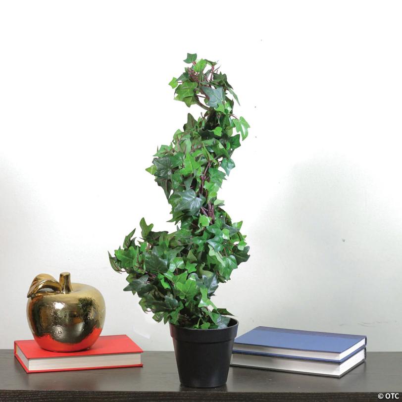 Northlight - 1.8' Green and Black Potted Ivy Spiral Topiary Artificial Christmas Tree - Unlit