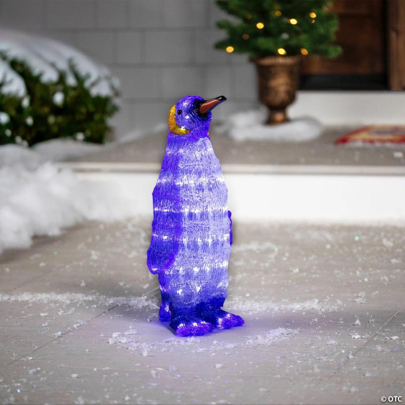 Northlight - 18" Lighted Commercial Grade Acrylic Penguin Christmas Outdoor Decoration
