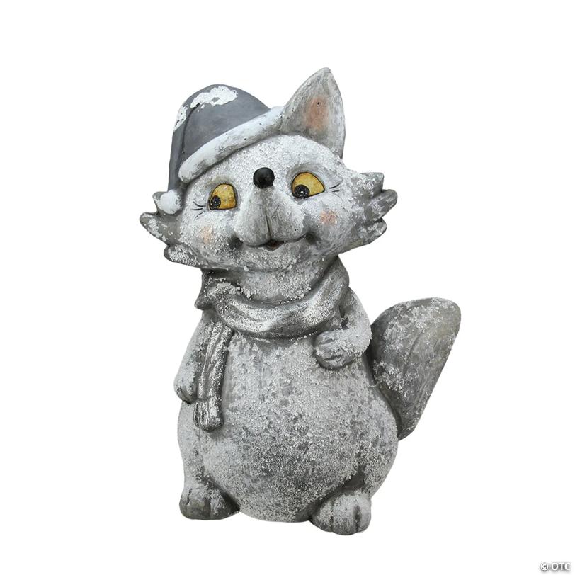 Northlight - 18" Snow Dusted Glitter Silver Fox Christmas Tabletop Decoration