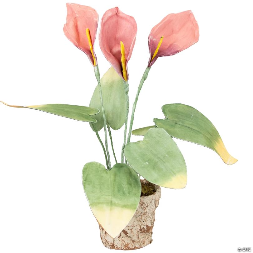 Northlight - 19" Pink and Green Decorative Calla Lily Artificial Plant
