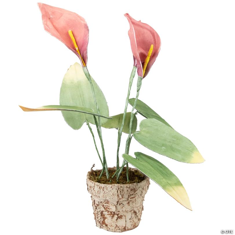 Northlight - 19" Pink and Green Decorative Calla Lily Artificial Plant