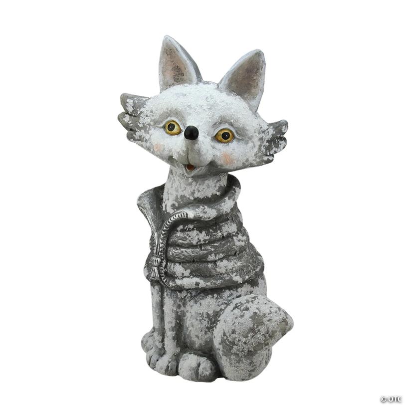Northlight - 20.75" Silver Snow Dusted Fox Christmas Tabletop Decor