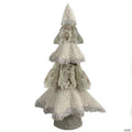 Northlight - 20" Gray and Beige Multi Textured Triangular Table Top Christmas Tree with Glitter