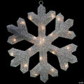 Northlight - 20" Silver Lighted Tinsel Christmas Snowflake Window Decor