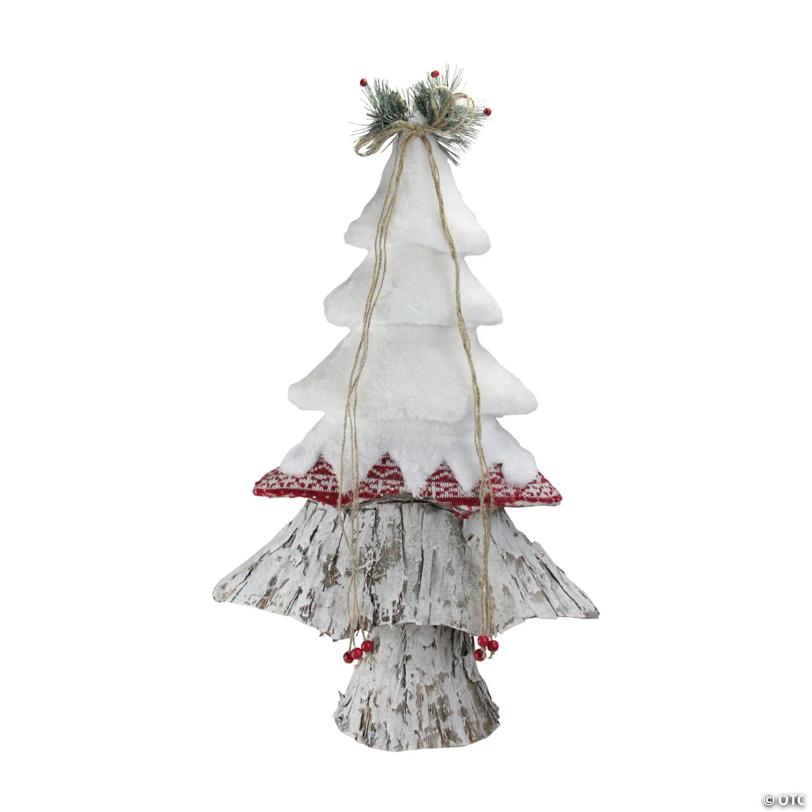 Northlight - 22" White and Red Christmas Tree Tabletop Decoration