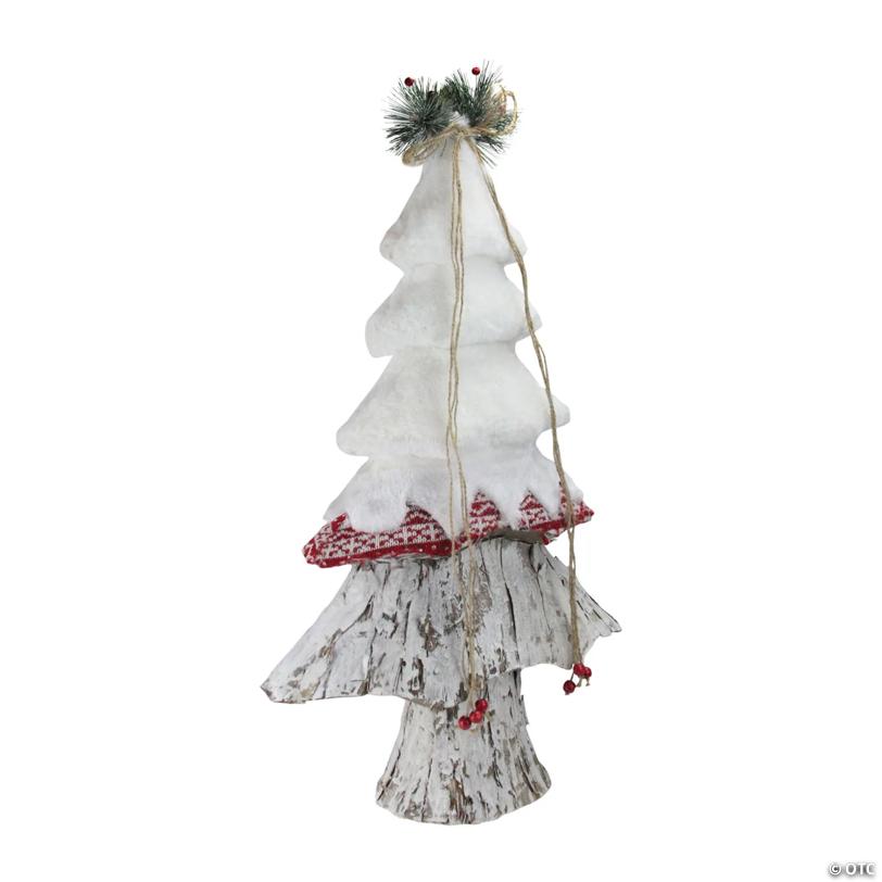 Northlight - 22" White and Red Christmas Tree Tabletop Decoration