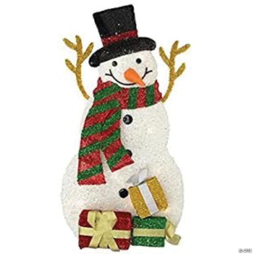Northlight - 2.5' Pre-Lit Snowman with Gifts Outdoor Christmas Decor