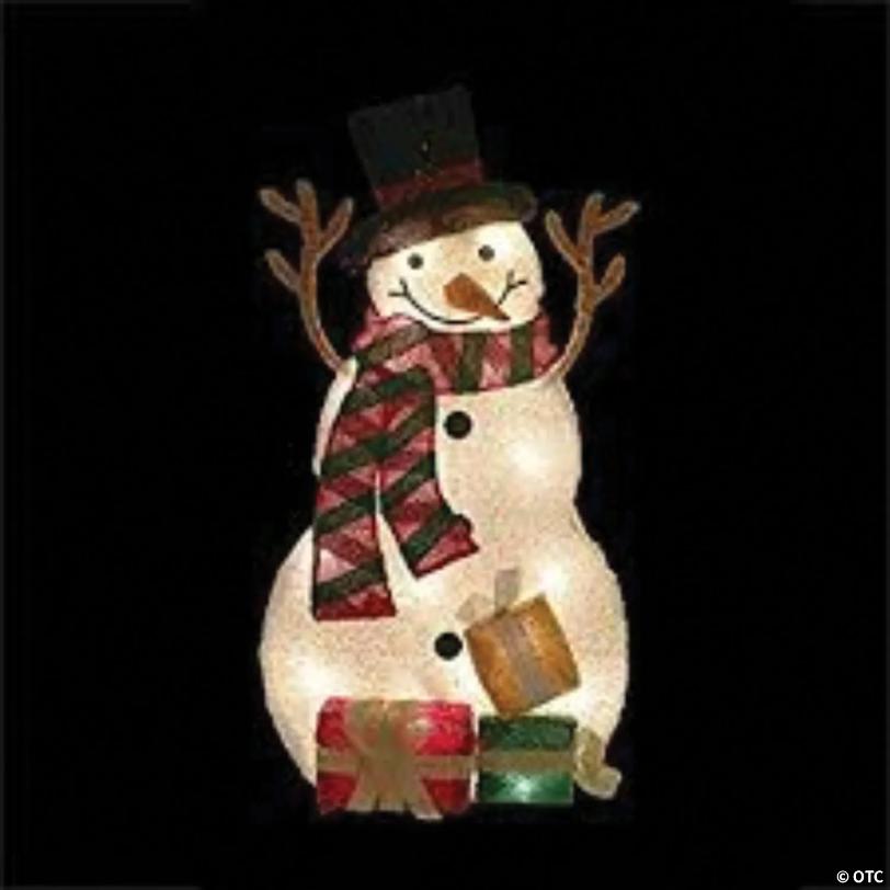Northlight - 2.5' Pre-Lit Snowman with Gifts Outdoor Christmas Decor