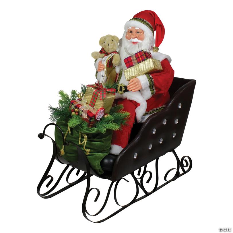 Northlight - 2.5' Santa Claus in Sleigh Christmas Decoration