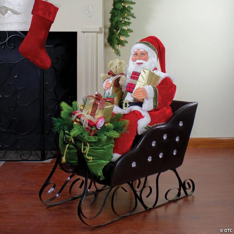 Northlight - 2.5' Santa Claus in Sleigh Christmas Decoration