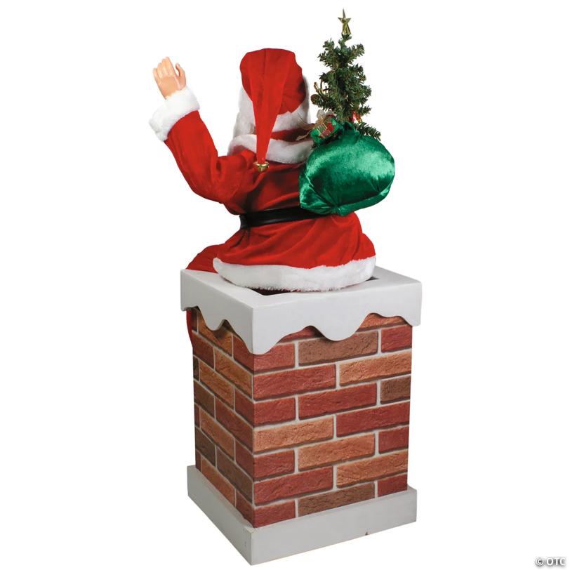 Northlight - 2.5' Santa Delivering Presents Down a Chimney Christmas Decoration