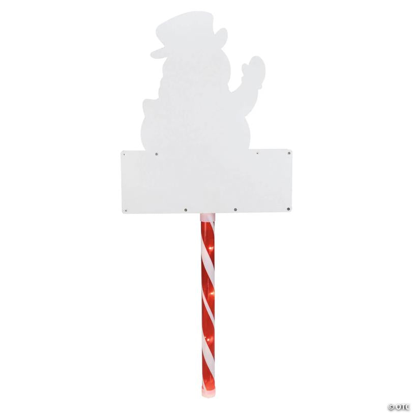Northlight - 28.5" Pre-Lit Snowman 'LET IT SNOW' Christmas Lawn Stake - Clear Lights