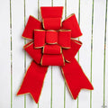 Northlight - 2' x 3' Giant Red Velveteen Christmas Bow with Gold Trim