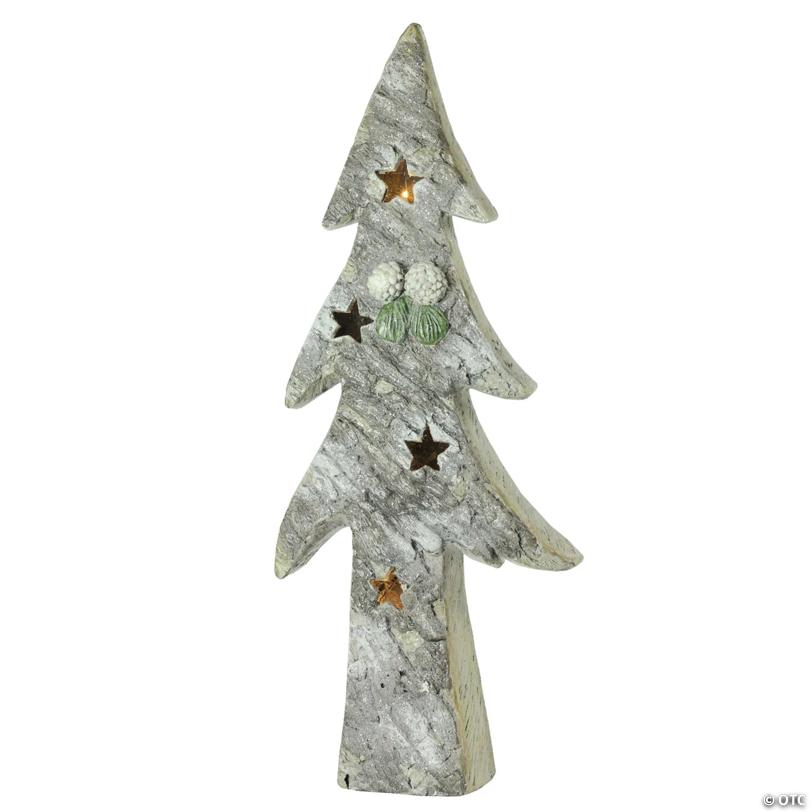 Northlight - 30" White and Green LED Lighted Glitter Artificial Christmas Tree Tabletop Decor