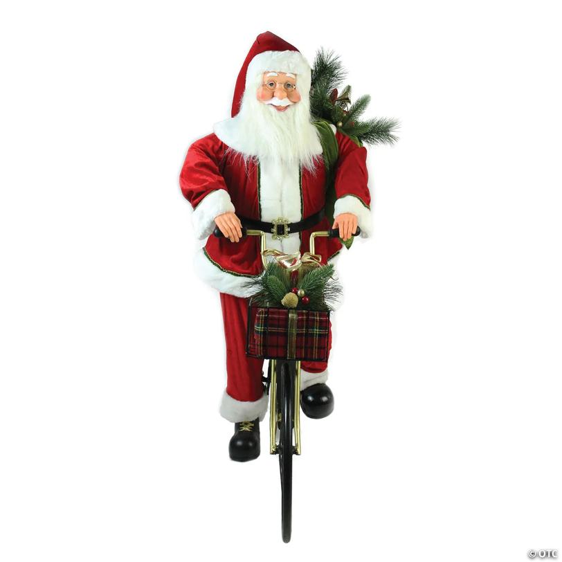 Northlight - 3.5' Santa Claus Riding a Bicycle Christmas Decoration