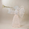 Northlight - 3.5' White 3D Pre-Lit Trumpeting Angel Outdoor Christmas Decoration