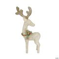 Northlight - 37" White and Brown Standing Reindeer Outdoor Christmas Yard Decor