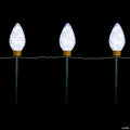 Northlight - 3ct Clear LED Jumbo C9 Bulb Christmas Pathway Marker Lawn Stakes - 3 ft White Wire