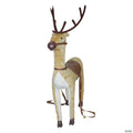 Northlight - 40" Plush Standing Reindeer Christmas Decoration with Saddle and Jingle Bells