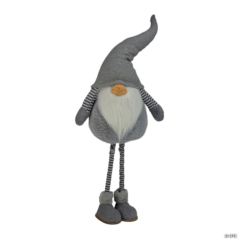 Northlight - 42" Gray and White Adjustable Height Chubby Smirking Gnome