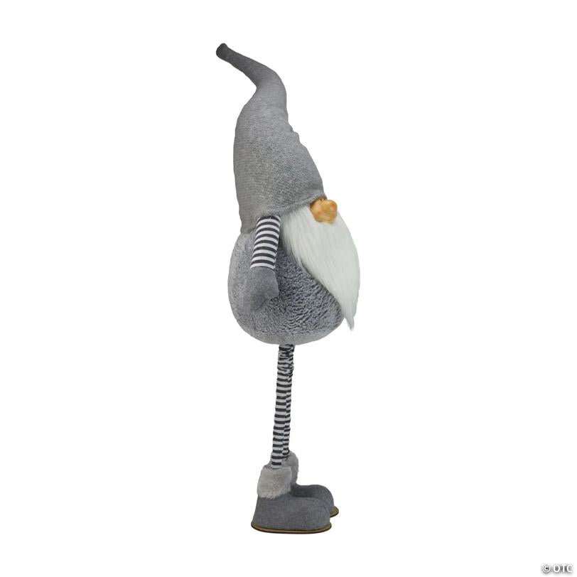 Northlight - 42" Gray and White Adjustable Height Chubby Smirking Gnome