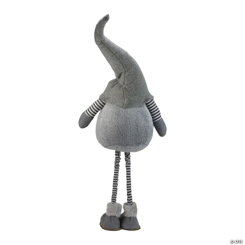 Northlight - 42" Gray and White Adjustable Height Chubby Smirking Gnome