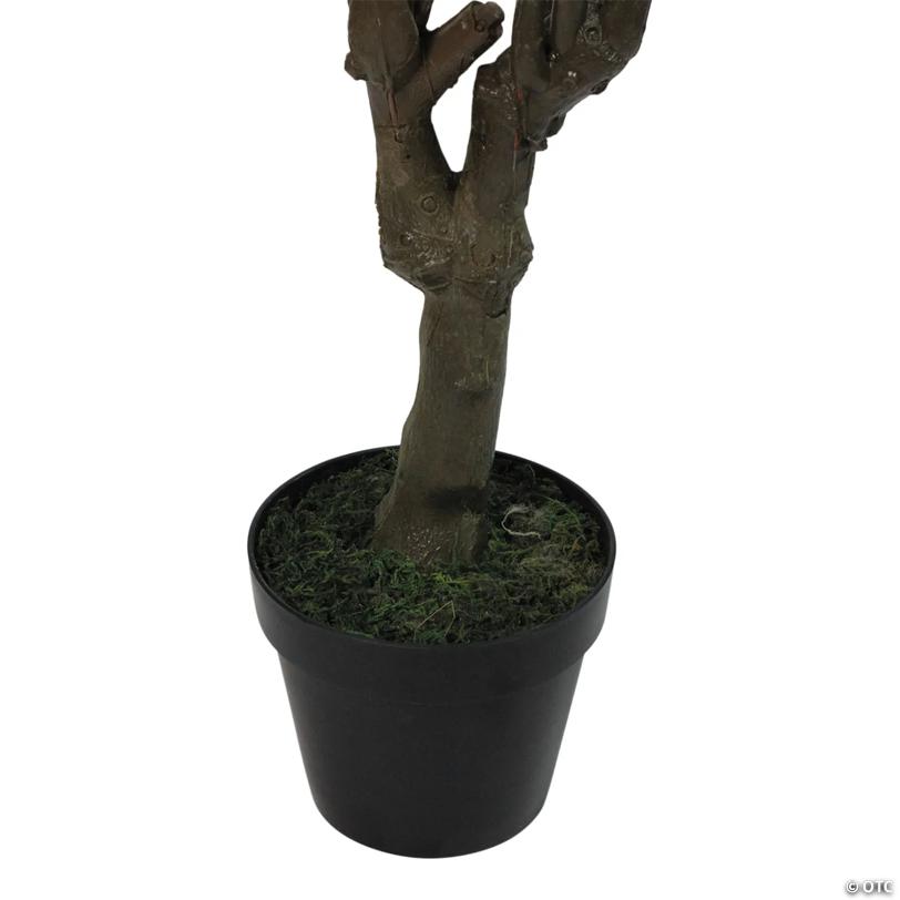 Northlight - 43.5" Potted Pink and Green Floral Peach Blossom Artificial Christmas Tree - Unlit
