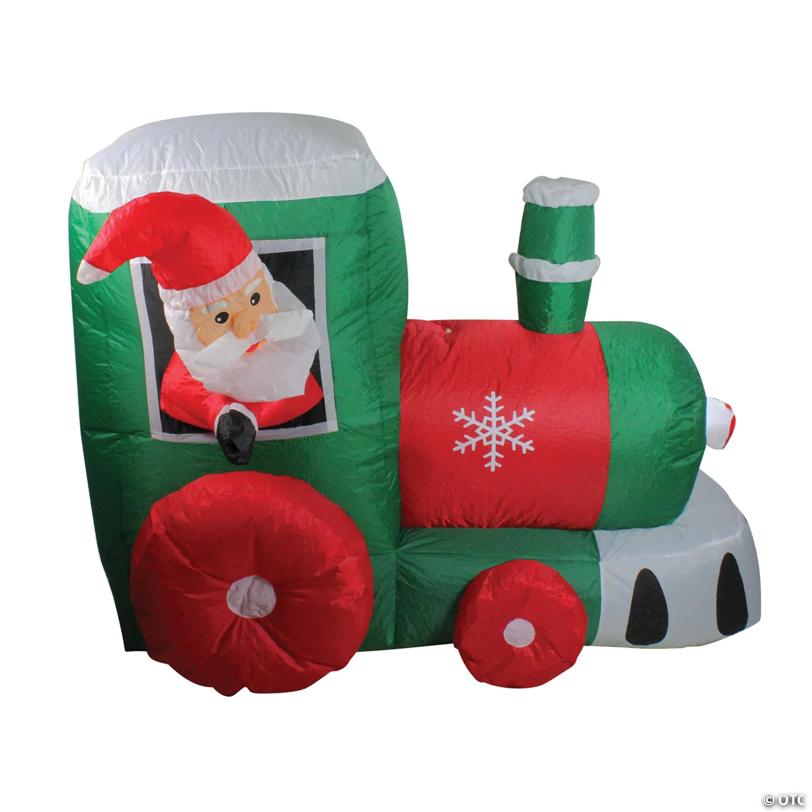 Northlight - 4.5' Inflatable Santa Train Lighted Outdoor Christmas Decoration