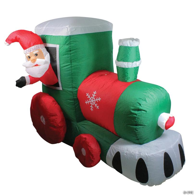 Northlight - 4.5' Inflatable Santa Train Lighted Outdoor Christmas Decoration
