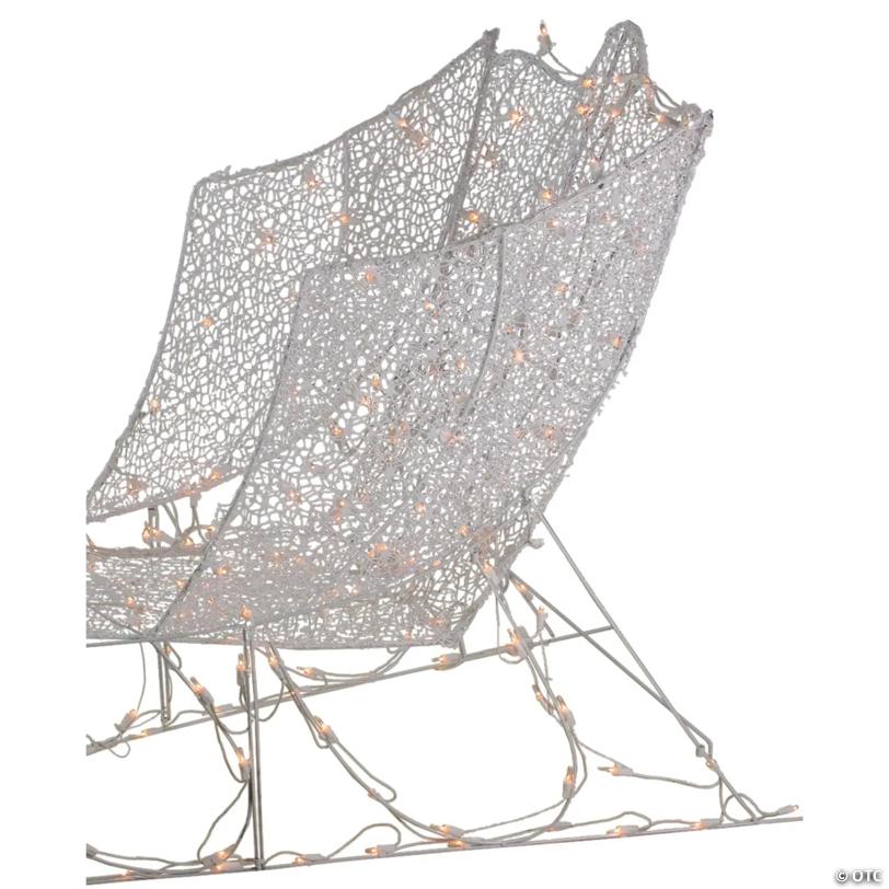 Northlight - 48" White Pre-Lit Crystal 3D Sleigh Christmas Outdoor Decor