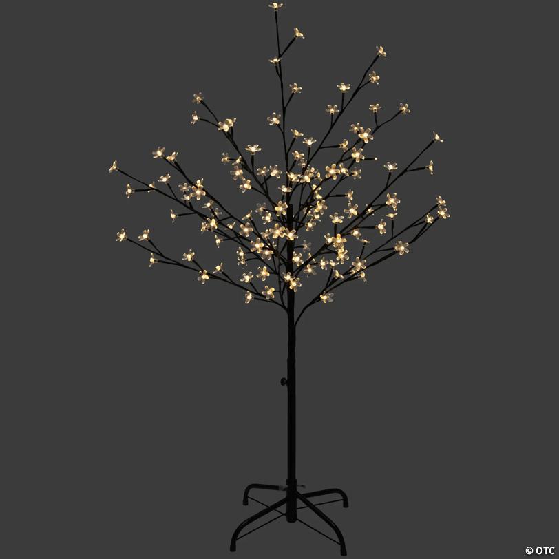 Northlight - 4' LED Pre-Lit Cherry Blossom Flower Outdoor Tree - Warm White Lights