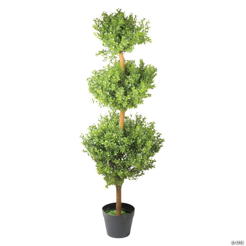 Northlight - 4' Potted Artificial Triple Ball Topiary Tree - Unlit