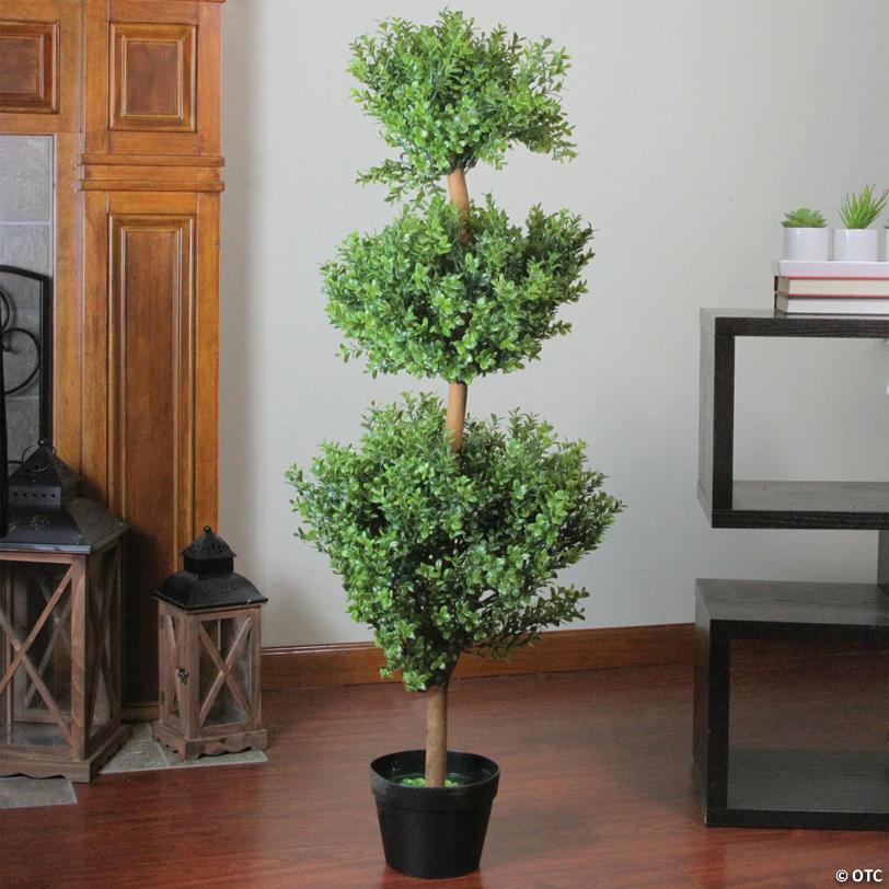 Northlight - 4' Potted Artificial Triple Ball Topiary Tree - Unlit